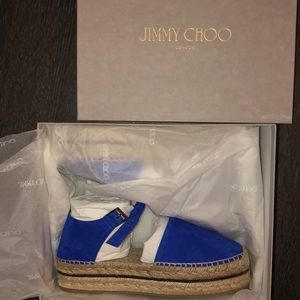 Jimmy Choo Suede Platform Espadrille - Cobalt